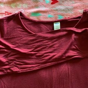 Maroon long sleeve a line short dress